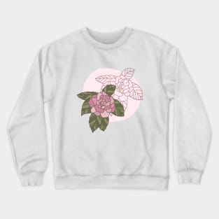 Light Pink Abstract Line art Rose Crewneck Sweatshirt